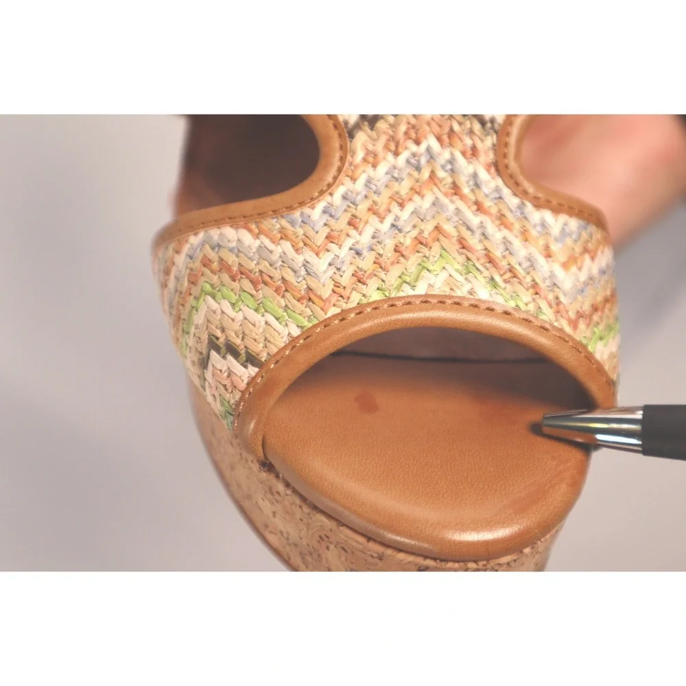 LUCK BRAND Riedel 2‎ cork wedge pastel sandals - Size 8M